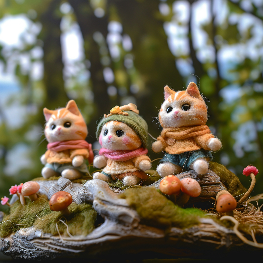 Needle felted cat, Anthropomorphic Dressed Cat, Woodland animal, Unique Art, shops