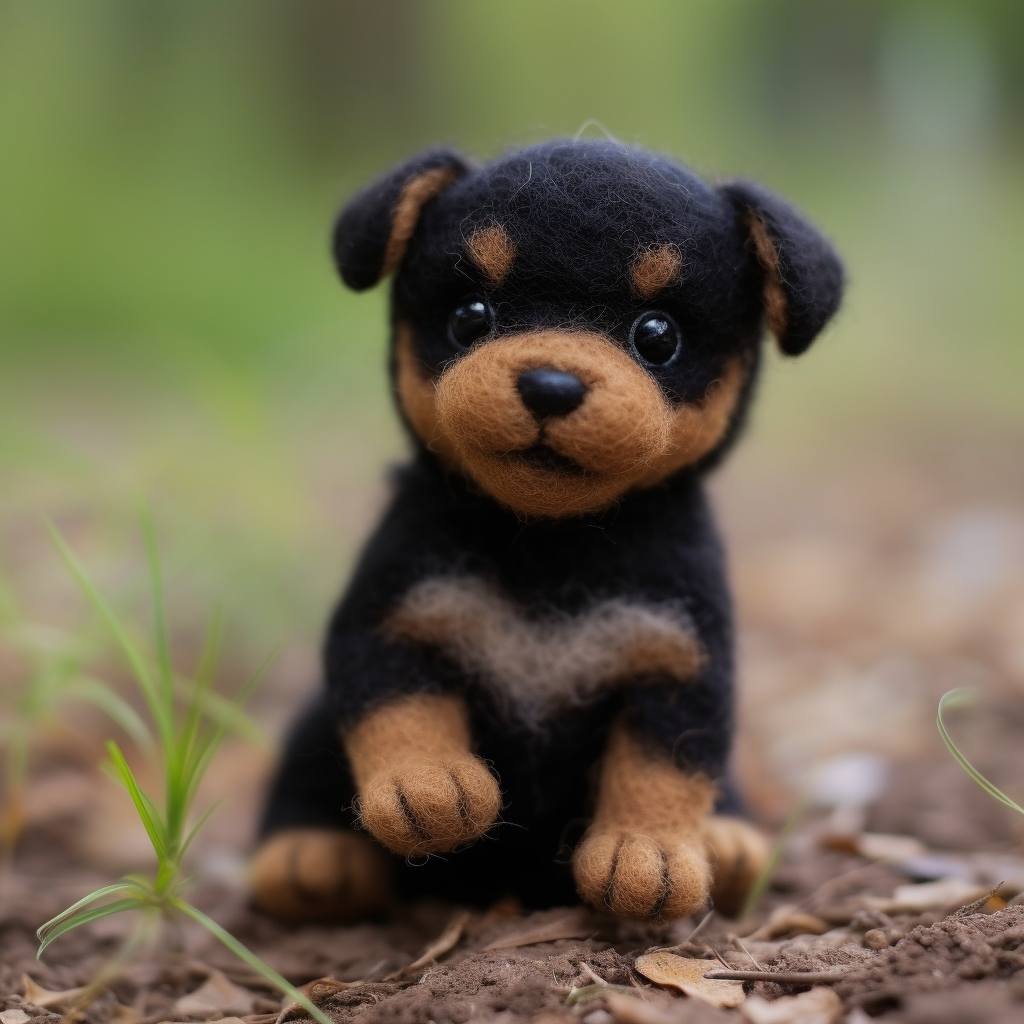 8-1，Rottweiler，Custom Felt Pet Puppies, Custom Felted Pendants,Animal Lovers Gift