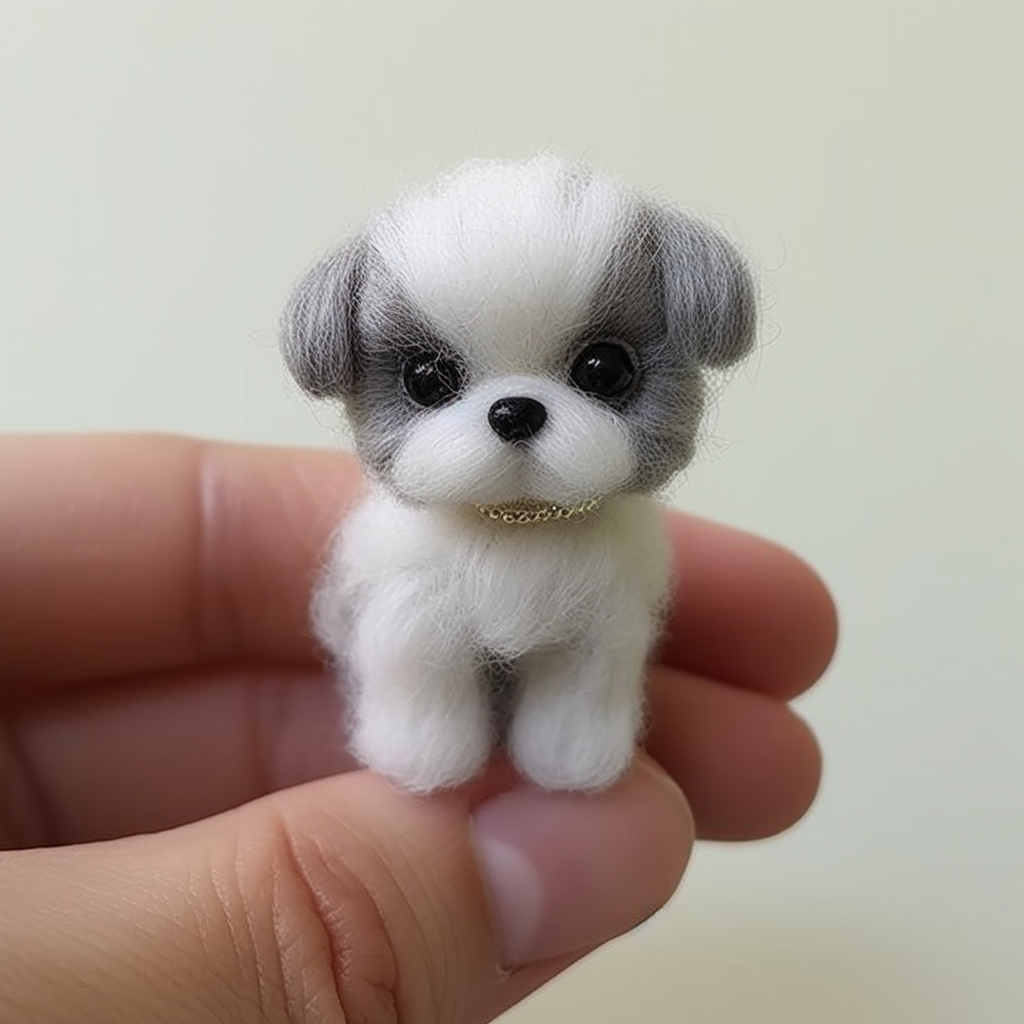 3-1 Custom Felt Puppy, Custom Needle Felted Pendant, Animal Lovers Gift