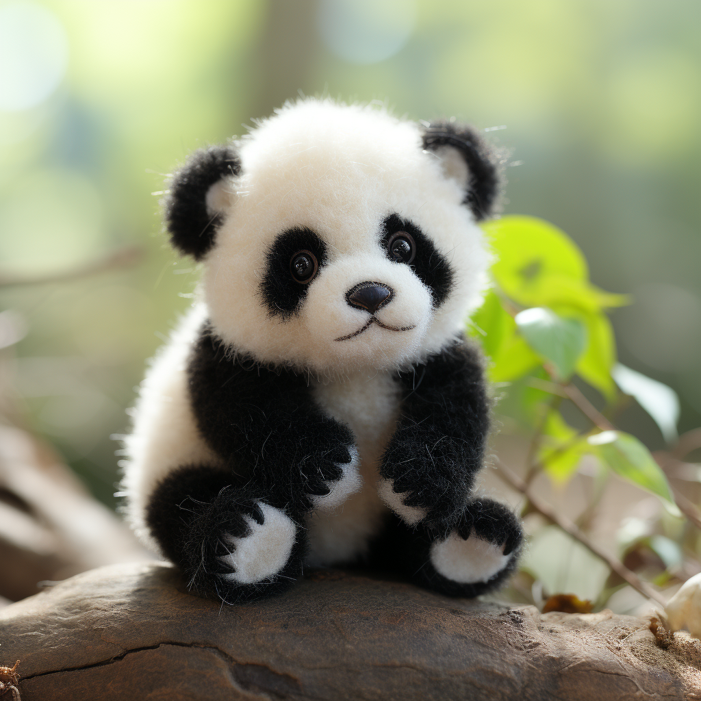 6  Custom Felt Panda , Custom Needle Felted Pendant, Animal Lovers Gift