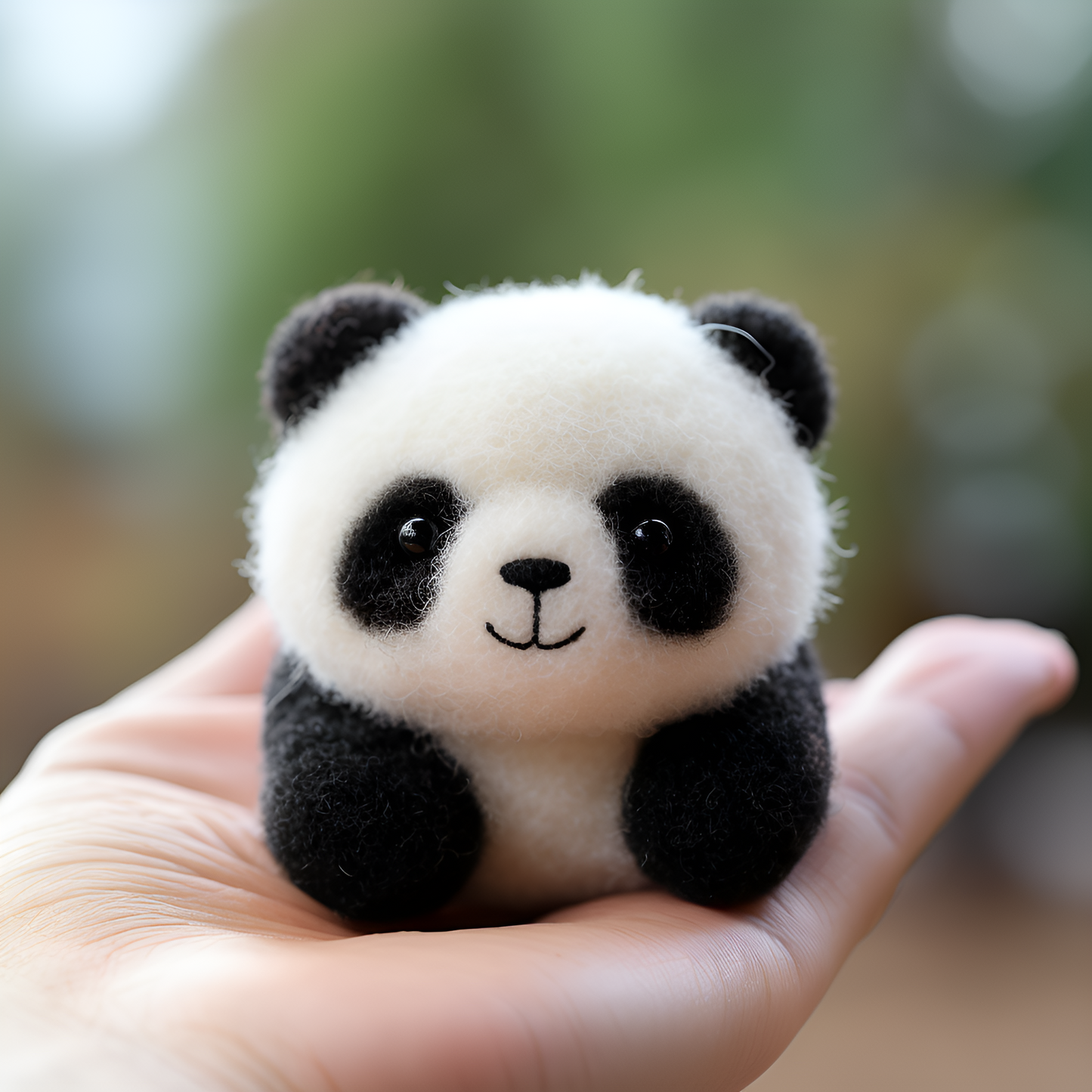 6  Custom Felt Panda , Custom Needle Felted Pendant, Animal Lovers Gift