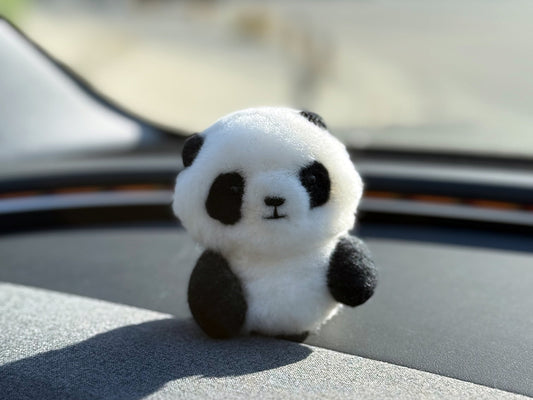 Custom Felt Panda, Custom Needle Felted Pendant, Animal Lovers Gift