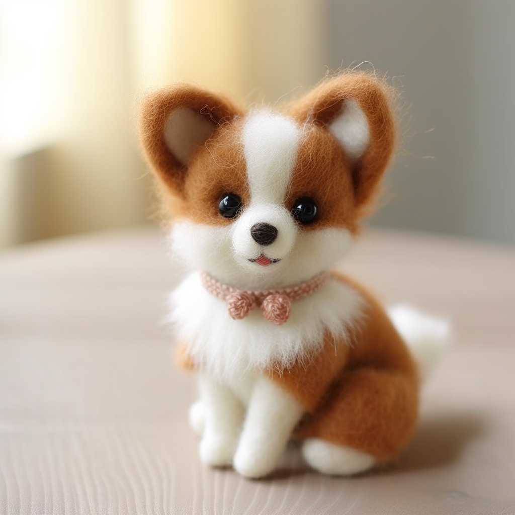 4-1 Custom Felt Corgi, Custom Needle Felted Pendant, Animal Lovers Gift