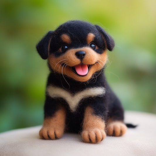 8-1，Rottweiler，Custom Felt Pet Puppies, Custom Felted Pendants,Animal Lovers Gift