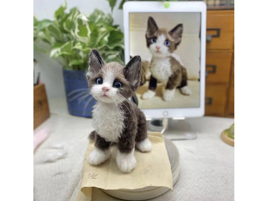 Custom Felt Full Body Cat, Custom Needle Felted Pets, Pet Memorial, Animal Lovers Gift