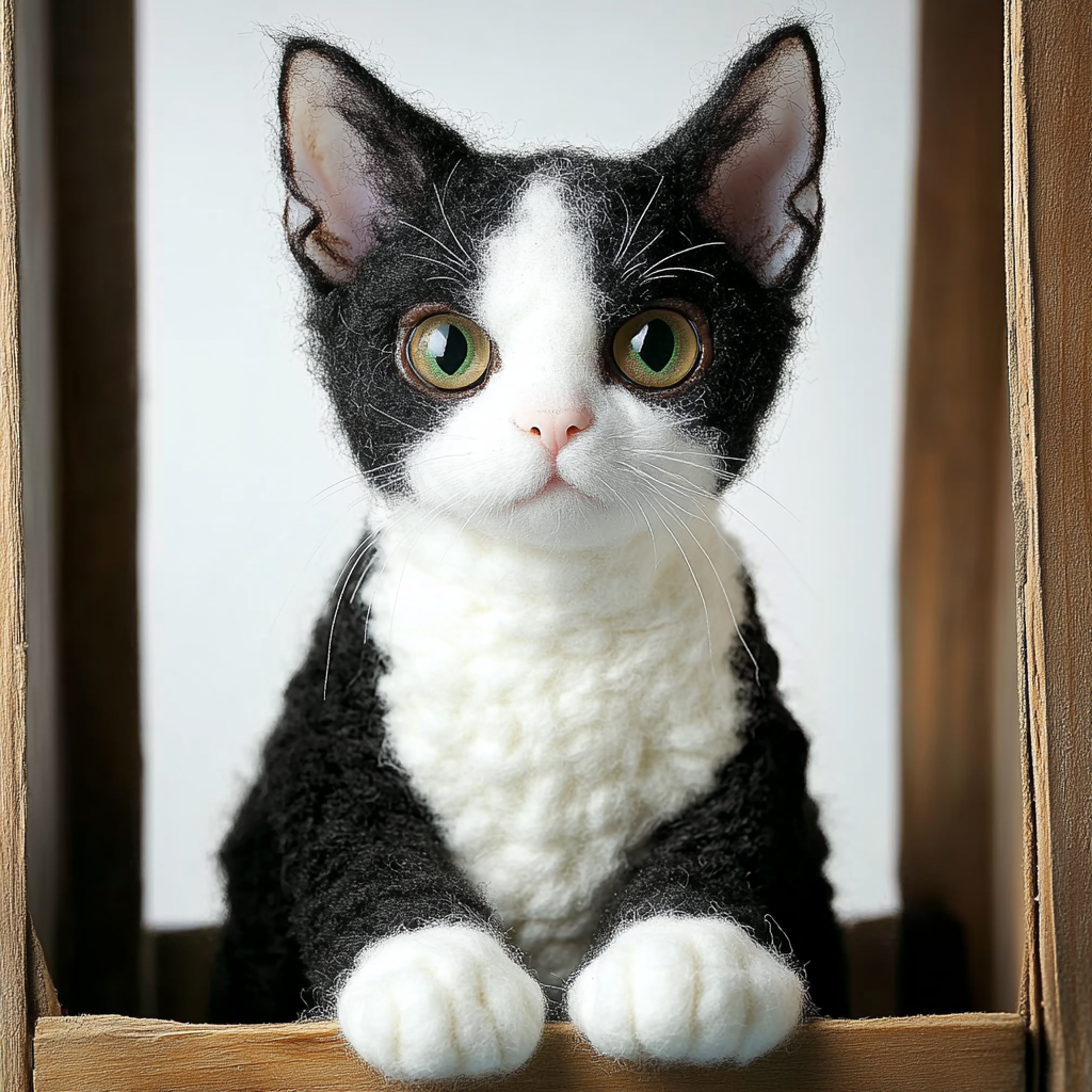 5 Custom Felt Devon Rex, Pet Portraits, Felt Animal Photo Frames, Pet Memorial, Animal Lovers Gift