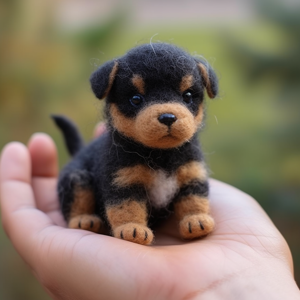 8-1，Rottweiler，Custom Felt Pet Puppies, Custom Felted Pendants,Animal Lovers Gift