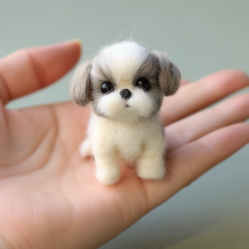 3-1 Custom Felt Puppy, Custom Needle Felted Pendant, Animal Lovers Gift