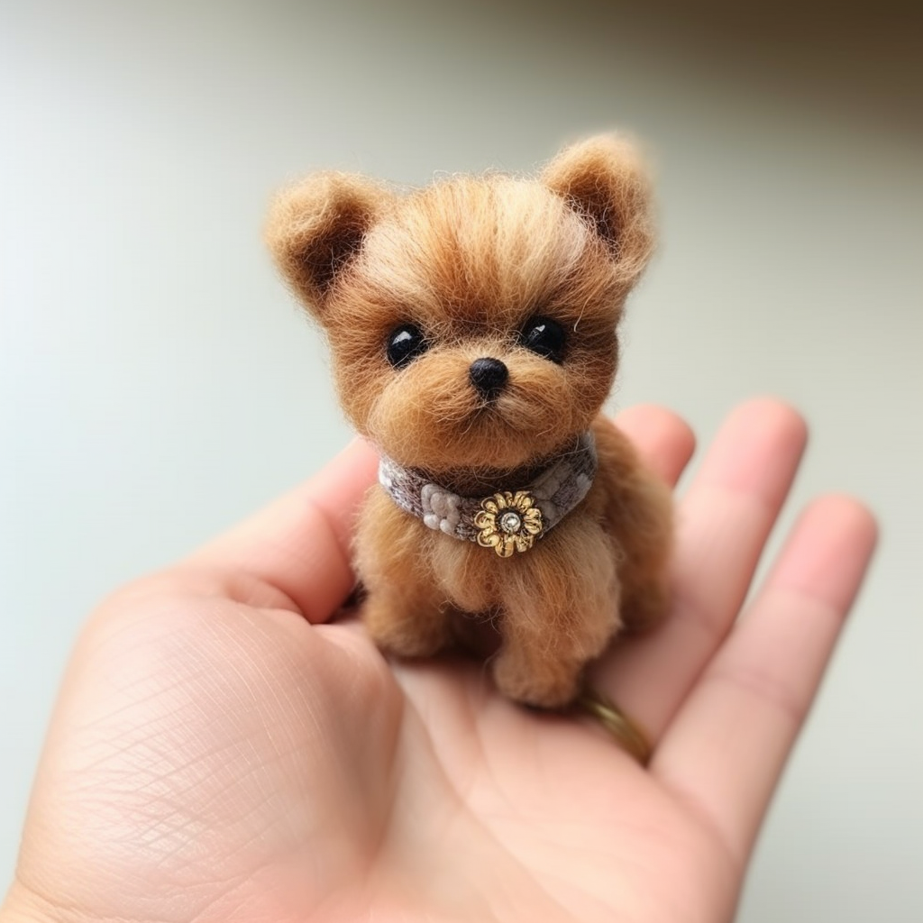 3-1 Custom Felt Puppy, Custom Needle Felted Pendant, Animal Lovers Gift