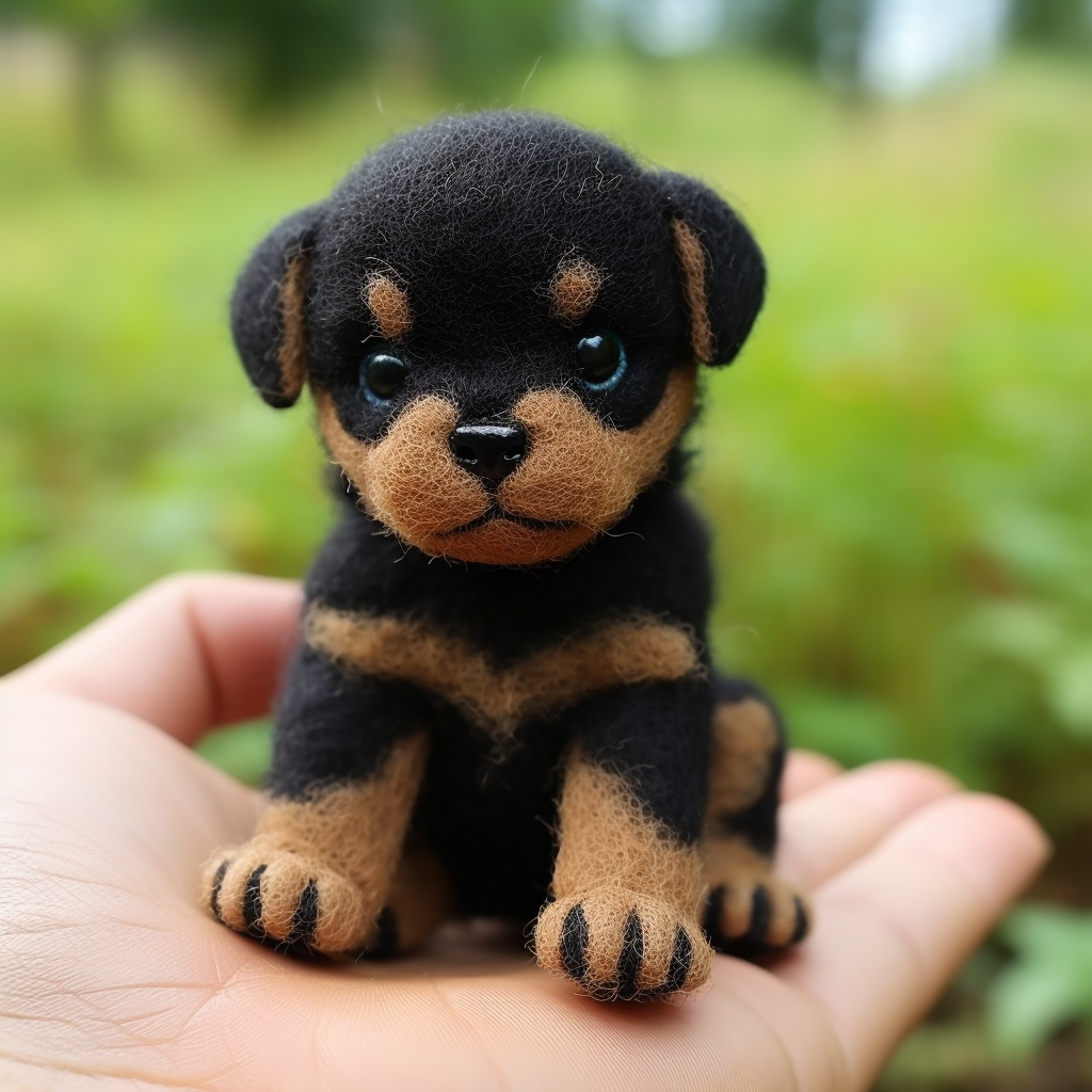 8-1，Rottweiler，Custom Felt Pet Puppies, Custom Felted Pendants,Animal Lovers Gift